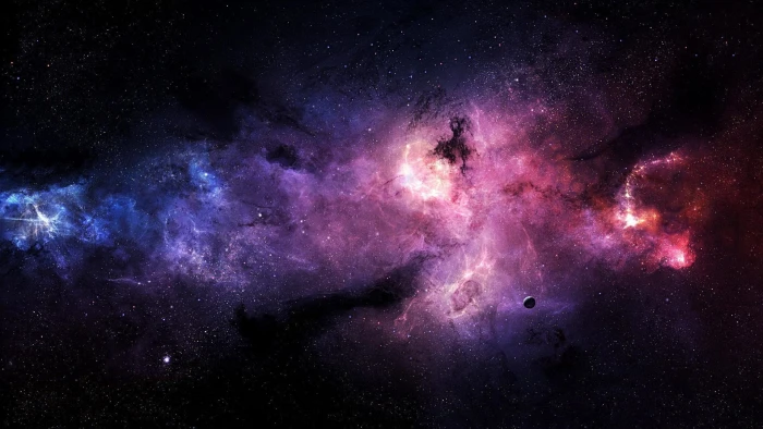 galaxy wallpaper space pink blue colorful nebula digital art 2k