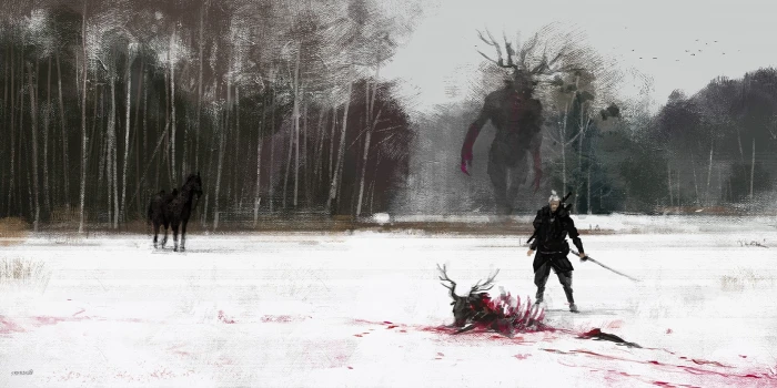 geralt of rivia the witcher winter tree cold temperature 2k