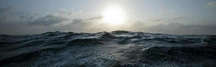 landscape photo of ocean sea waves Sun clouds nature sky 2k 4k