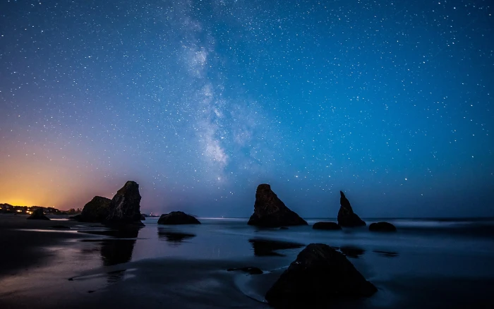 landscape nature sky beach stars star space astronomy 2k