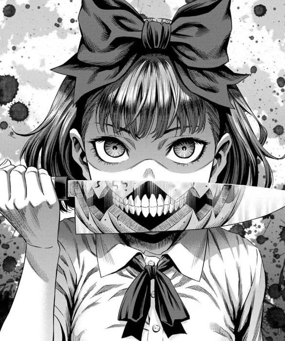 manga anime gore knife dark low saturation monochrome