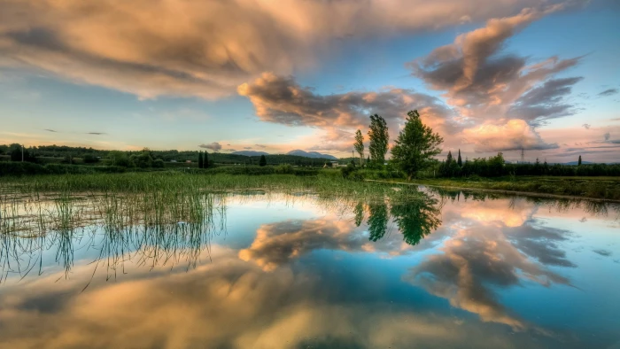 nature full hd image cloud sky reflection water 2k