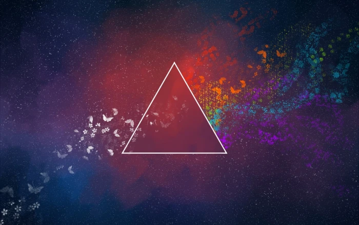 multicolored triangle illustration minimalism colorful abstract 2k