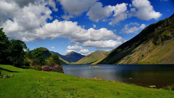 nature landscape mountain highland mountains sky tree 2k