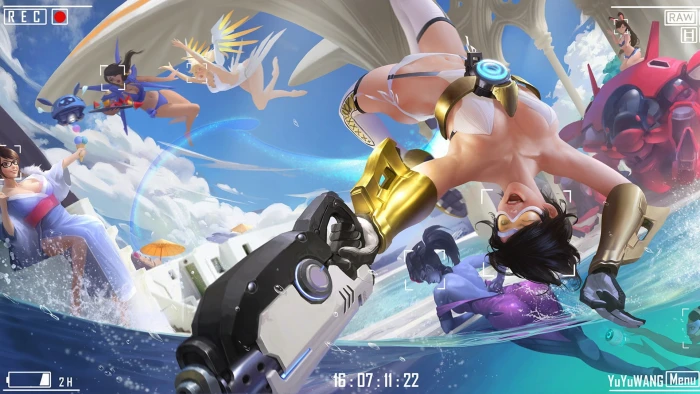 Overwatch illustration Tracer Anniversary 2k