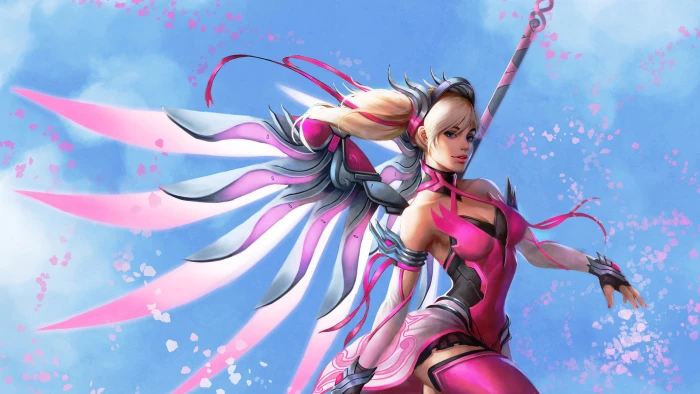 pink overwatch HD wallpaers Mercy 2k