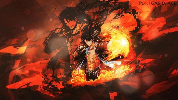 Portgas D Ace digital wallpaper Anime One Piece flame heat temperature 2k