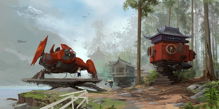 red aircraft game wallpaper digital art fantasy Alejandro Burdisio 2k