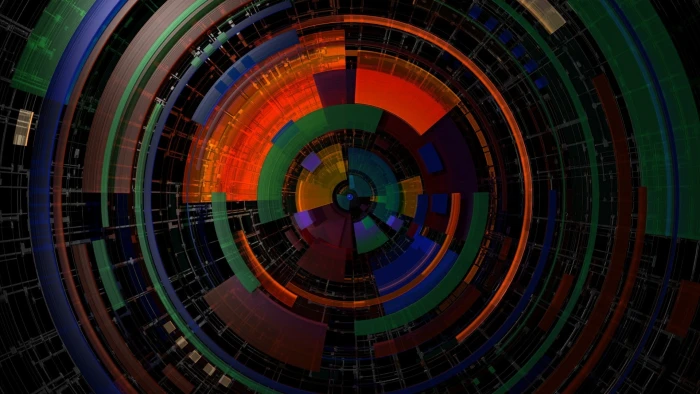 red blue and green illustration circle symmetry digital art 2k