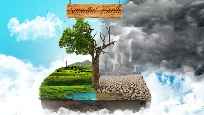 Save The Earth digital wallpaper environment pollution art 2k