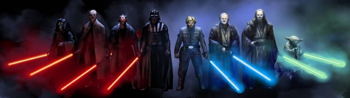Star Wars characters digital wallpaper multiple display 2k 4k