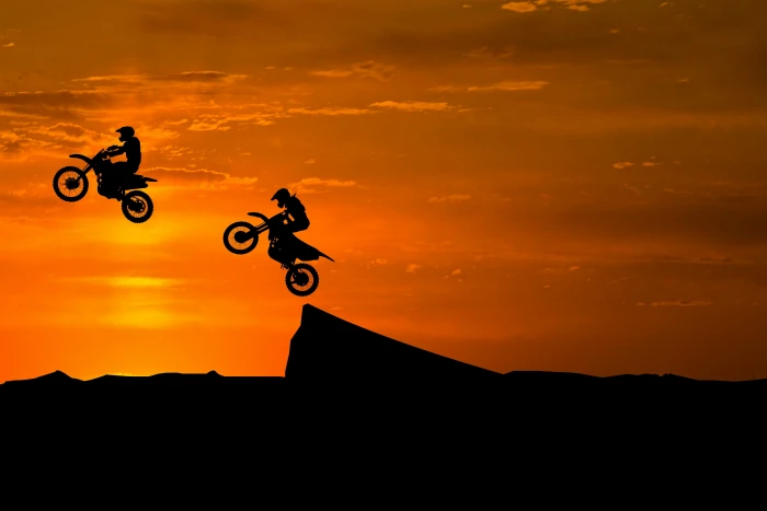 sunset silhouette bike sky adventure dirtbike dirt 2k 4k 5k