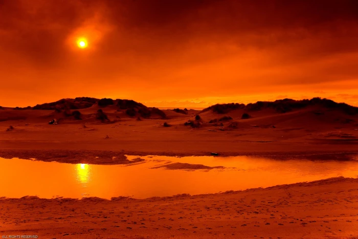 sunset beach landscape 2k
