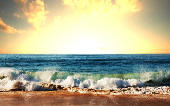 amanecer mar naturaleza olas playa sea water sky horizon over 2k
