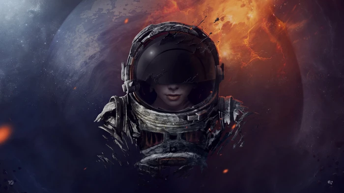 astronaut digital wallpaper space 2k