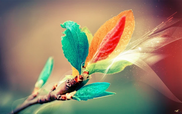 green and yellow leaves brown tree leaf digital wallpaper 2k
