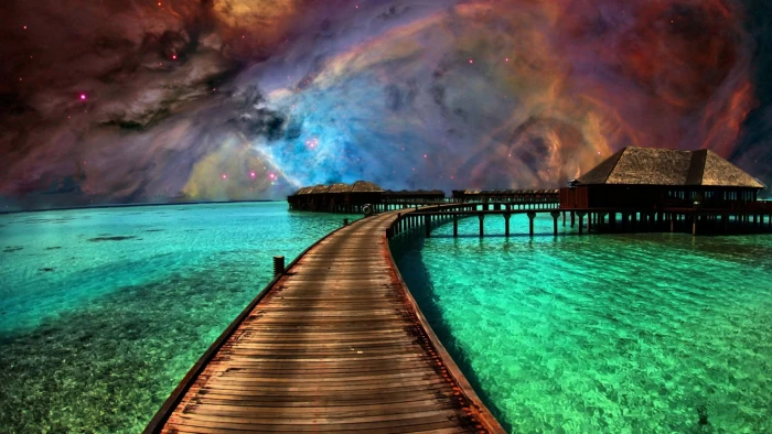 nature sky landscape water travel bridge city river 2k