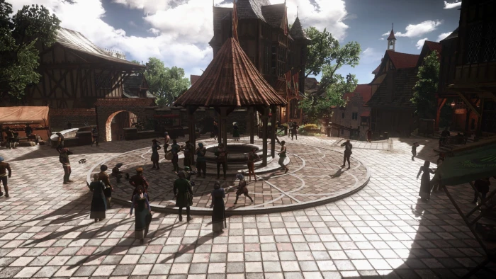 round brown wooden pergola The Witcher 3 Wild Hunt video games 2k