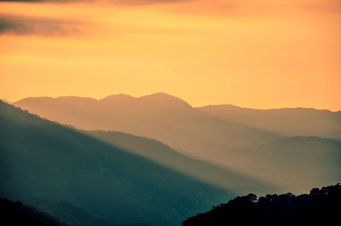 scenery of a mountain during sunset sky tree night nature 2k 4k 5k
