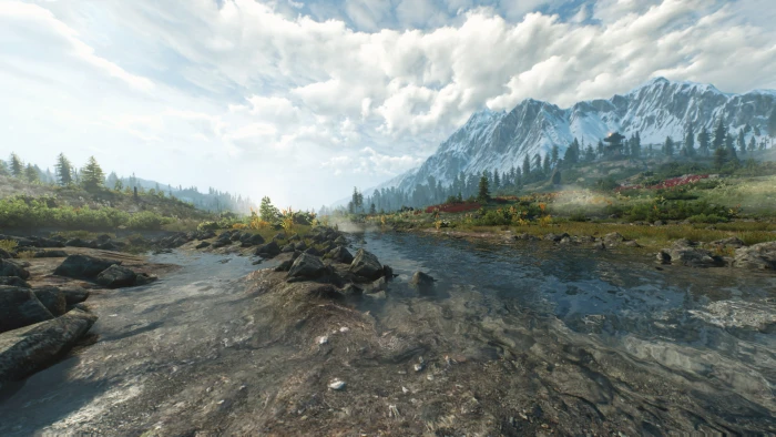 the witcher 3 wild hunt landscape nature river in game screenshot 2k