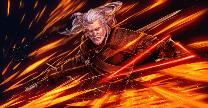 Witcher Hunt digital wallpaper the witcher 3 wild hunt geralt 2k