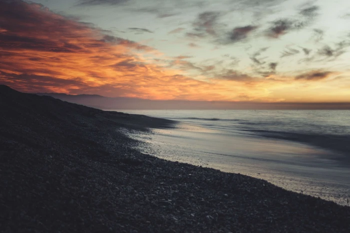 andalusia beach chill clean ocean rock sea sky sunrise 2k 4k