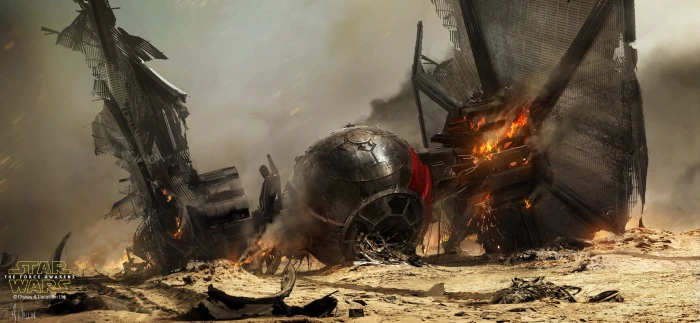 black Star Wars Tie fighter artwork heat temperature burning 2k