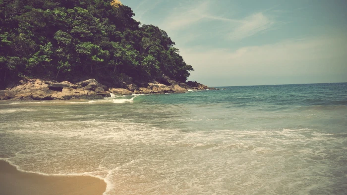 body of water sea island waves sand rock nature beach 2k