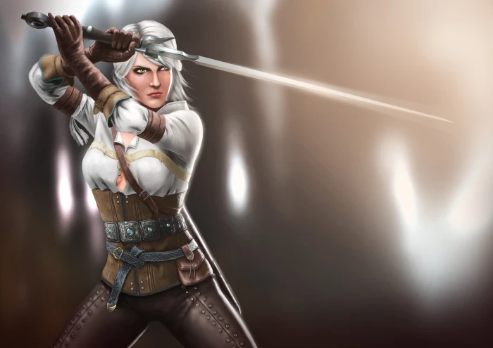 digital art Ciri The Witcher video game blonde artwork 2k 4k