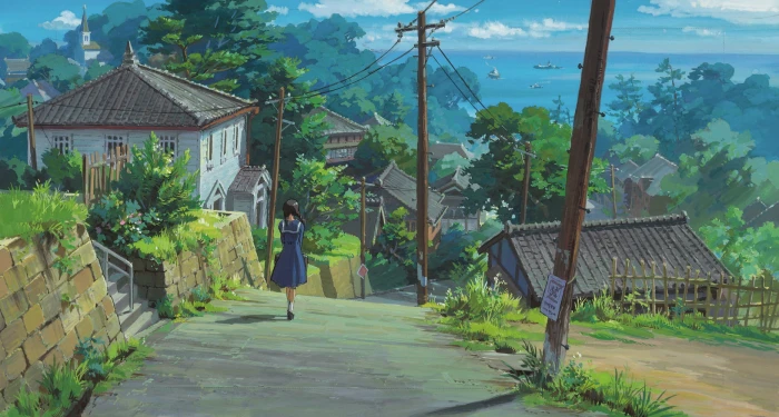 girl anime character illustration city landscape girls 2k