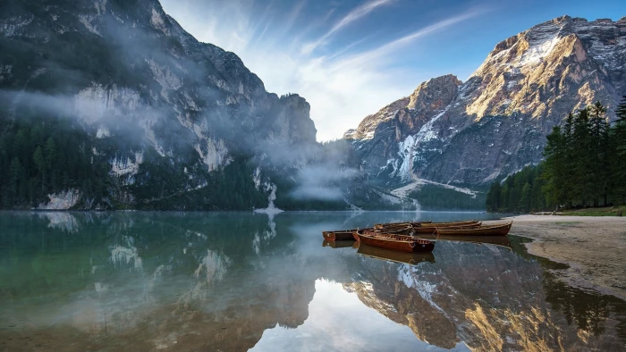 italy lago di braies south tyrol lake landscape 2k