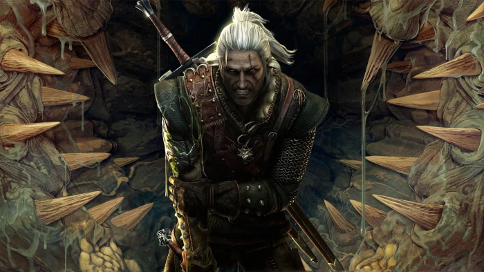 man wearing armor with sword on his back illustration the witcher 2k