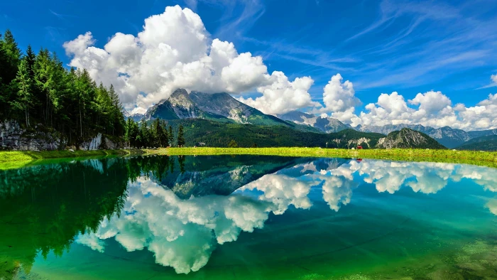 nature sky landscape water summer tree clouds scenery 2k