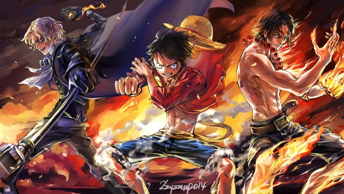 One Piece wallpaper Monkey D Luffy Portgas Ace Sabo illustration 2k