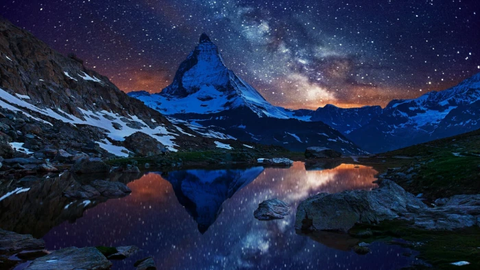 phenomenon riffelsee europe darkness zermatt mount scenery 2k