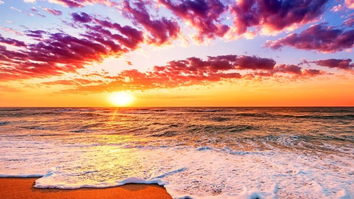 sky horizon sea ocean sunrise beach shore wave morning 2k