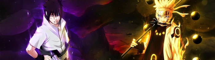 Uchiha Sasuke and Uzumaki Naruto digital wallpaper anime boys 2k 4k