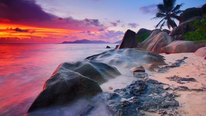 water sky sea ocean shore sunset rock coast landscape 2k