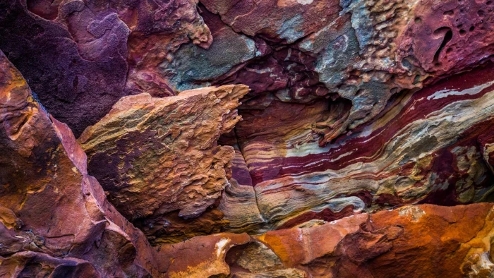 abstract painting photography rock nature colorful formation 2k