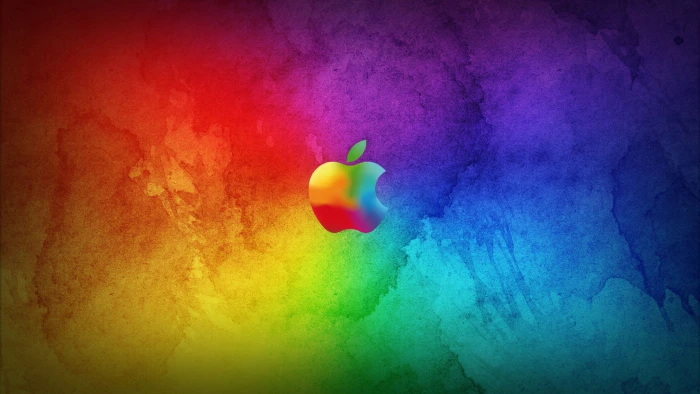 Apple wallpaper logo mac backgrounds blue abstract red 2k