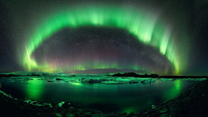 aurora borealis photography of body water aurorae landscape 2k
