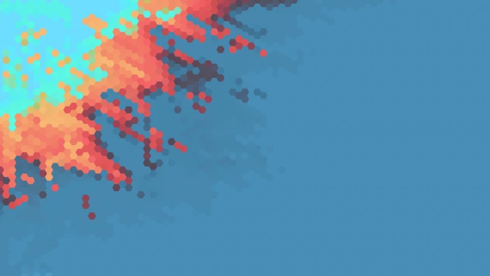 hexagon burning abstract minimalism blue simple background 2k 4k 5k 8k