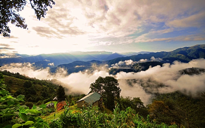 nature landscape clouds Trabzon Turkey mountains 2k