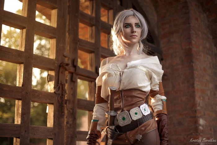 Women Cosplay Ciri The Witcher Girl Green Eyes Model 2k