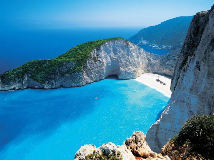 greek island greece beach sea zakynthos shipwreck cliff boat landscape navagio nature photography mountains 2k