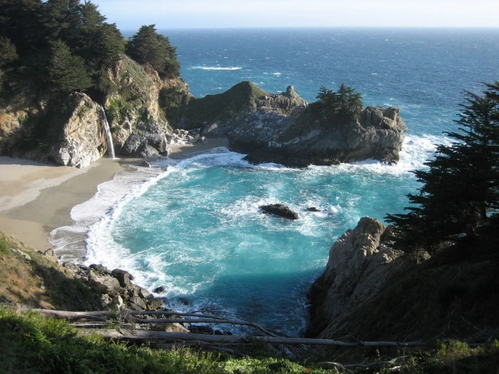 landscape sea beach horizon nature bay rocks coast water 2k