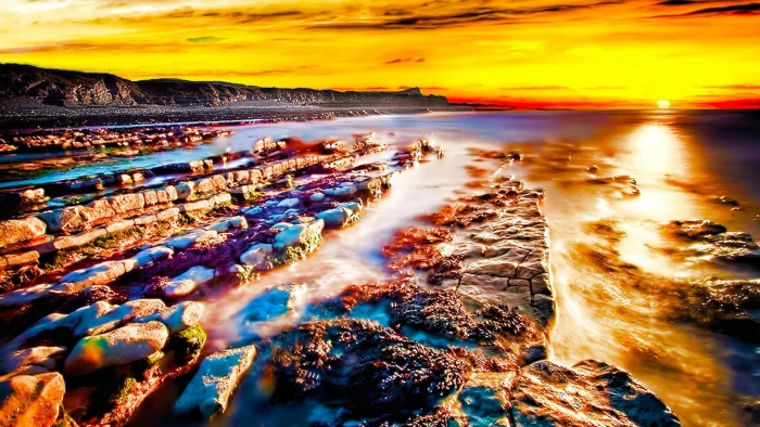 nature landscape sky water sea beach travel clouds coast 2k