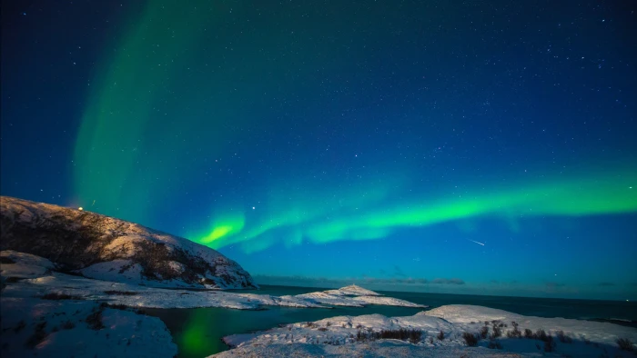 Aurora sky space HD colour 2k