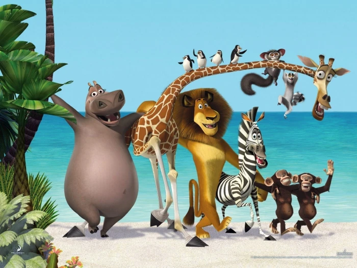 Movie Madagascar 3 Europe's Most Wanted Beach Giraffe Hippo 2k