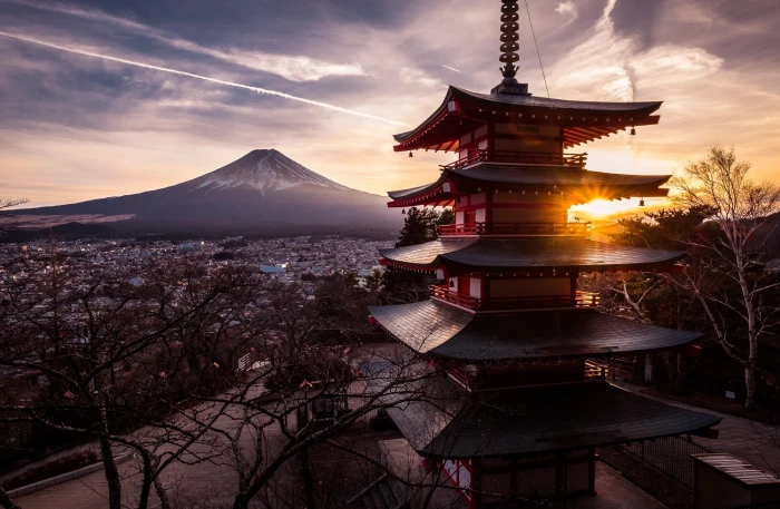 Travel Japan Asia Mount Landscape Sunset Architecture Photography 2k